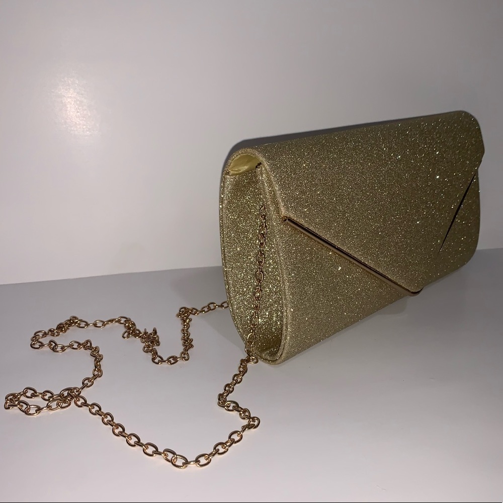 Gold over the shoulder envelope purse